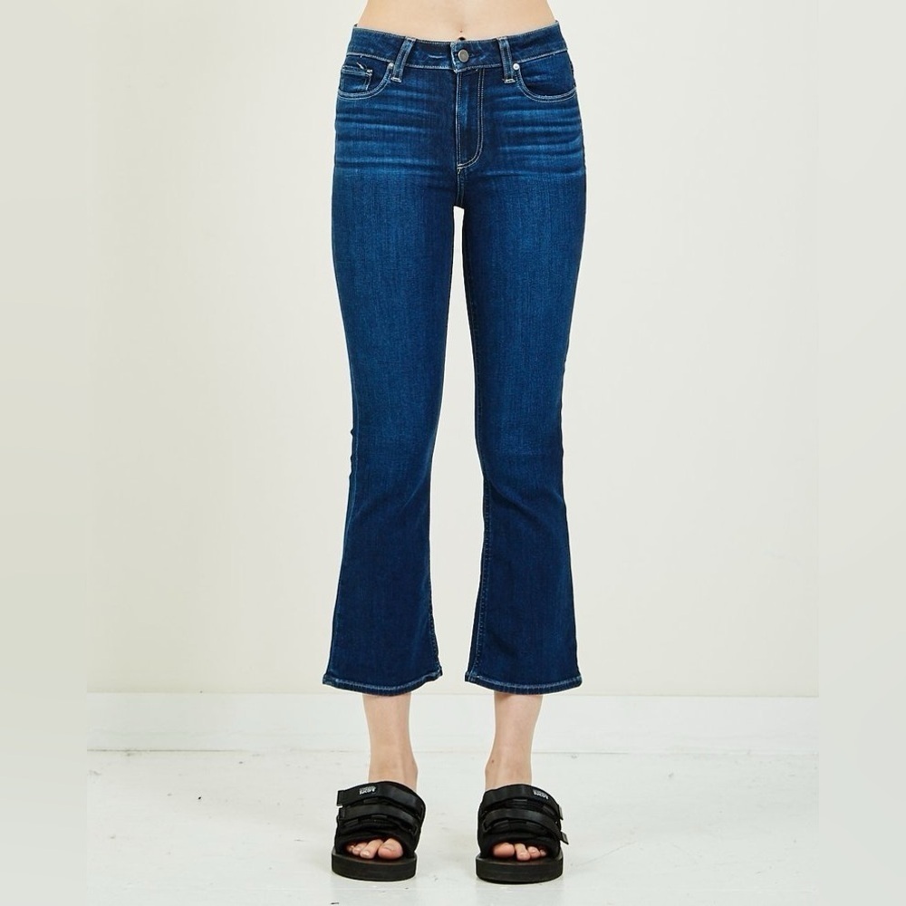 PAIGE Dark Blue Flare & Wide Leg Jeans